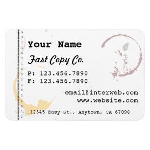 Custom Business Card Style Coffee Stain Magnets