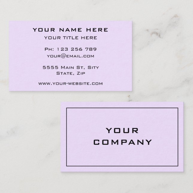 Custom Business Card Template Design Your Own (Front/Back)