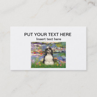 Custom Business Card with Cocker (BW) - Lilies 2