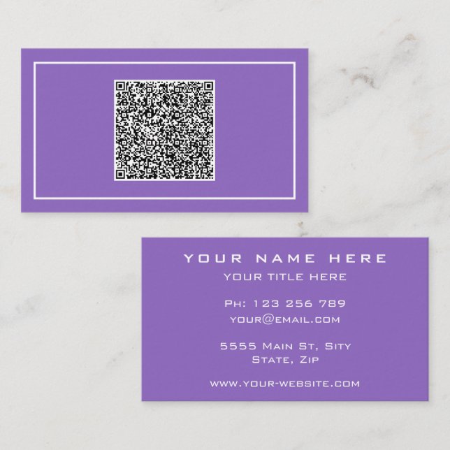 Custom Business Card with QR Code Scan Info (Front/Back)