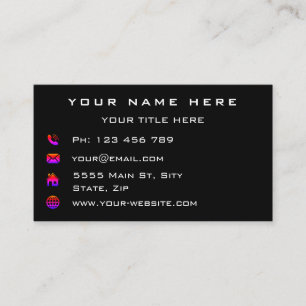 Custom Business Card Your Logo Info and Colours