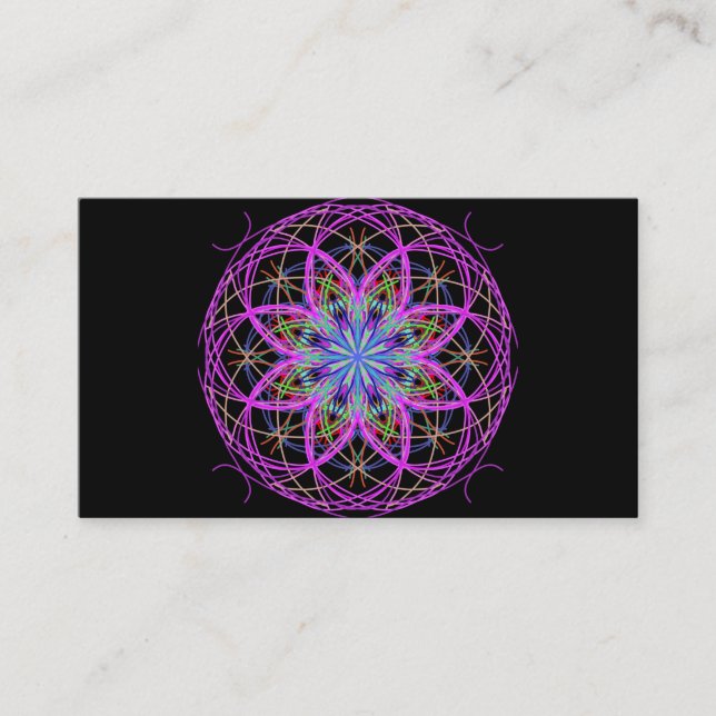 Custom Business Cards, Kaleidoscope Mandala Art 1 Business Card (Front)