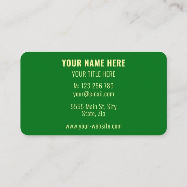 Custom Business Cards Name Text Info Colours Font (Back)