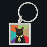 Custom Business Cat Keychain<br><div class="desc">Emilio,  better known as business cat,  became an internet meme on January 1st,  2011 when his owner's girlfriend posted a picture of him wearing a tie on an online forum.</div>