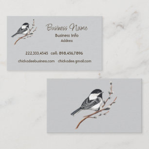 Custom Business Chickadee Bird Business Card