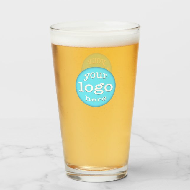 Custom Business Club Bar Cafe Logo Branded Beer Glass (Back Filled)