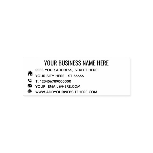 Custom Business Company Address Personalised Self-inking Stamp (Design)