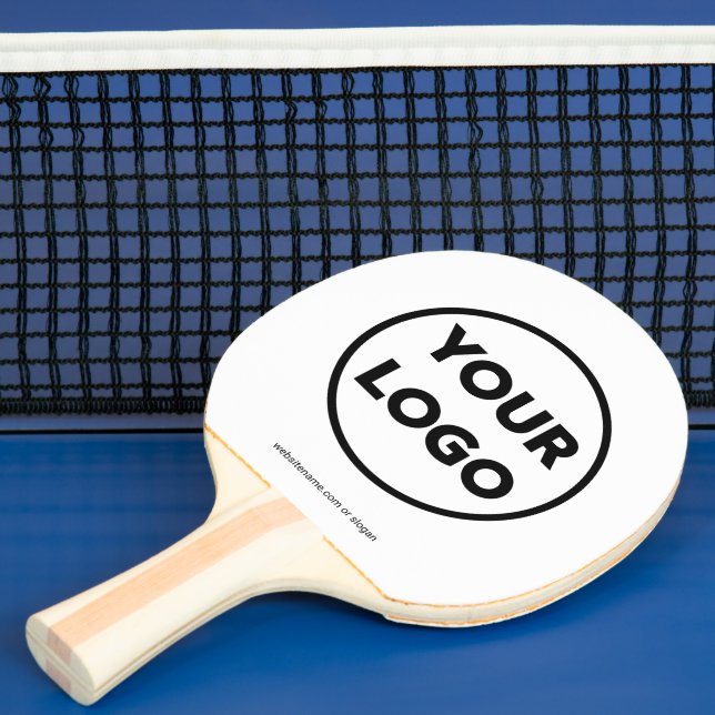Custom Business Company Logo and Website Branded Ping Pong Paddle (Insitu)
