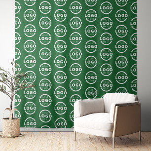 Custom Business Company Logo Backdrop Green Tapestry