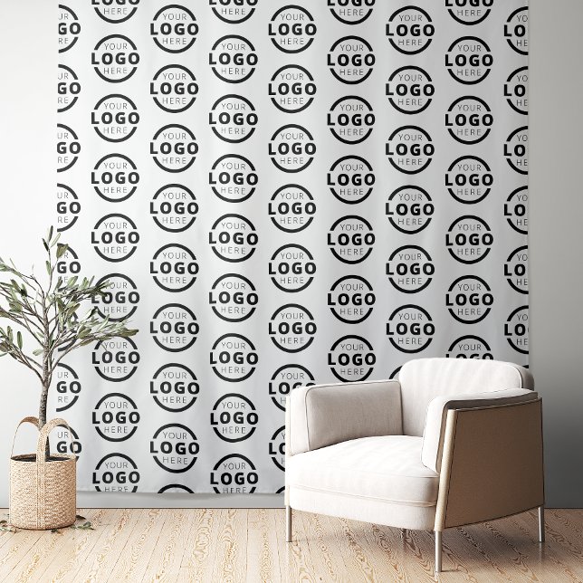 Custom Business Company Logo Backdrop White Tapestry (Creator Uploaded)