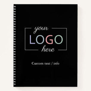 Custom Business Company Logo Black Notebook