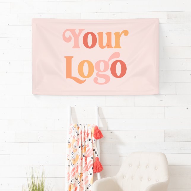 Custom Business Company Logo Blush Pink Shop Banner (Insitu)