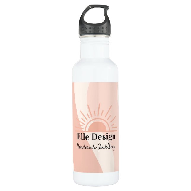 Custom Business Company Logo Feminine Blush Pink  710 Ml Water Bottle (Front)