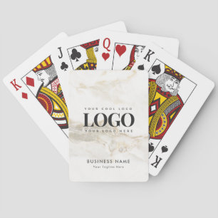 Custom Business Company Logo Gold & Marble Playing Cards