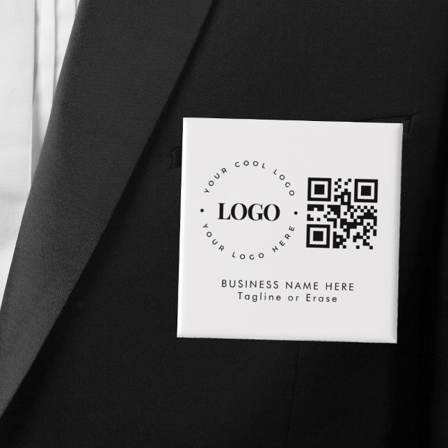 Custom Business Company Logo QR Code Minimalist  15 Cm Square Badge (Creator Uploaded)