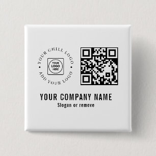 Custom Business Company Logo QR Code Minimalist 15 Cm Square Badge