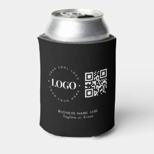 Custom Business Company Logo QR Code Minimalist Can Cooler