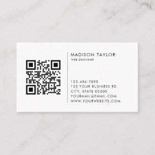 Custom Business Company Logo QR Code Minimalist Card