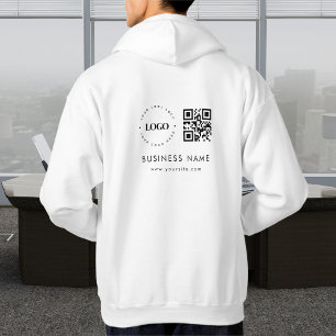 Custom Business Company Logo QR Code Scan & Text  Hoodie