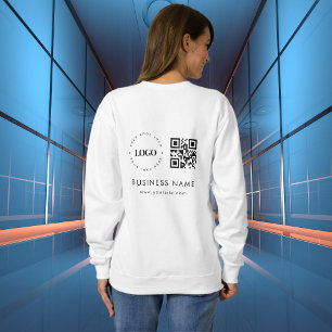 Custom Business Company Logo QR Code Scan & Text   Sweatshirt
