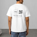 Custom Business Company Logo QR Code Scan & Text   T-Shirt<br><div class="desc">Promote your business with this stylish t-shirt,  featuring custom logo,  QR Code & text. Easily add your details by clicking on the "personalise" option.</div>