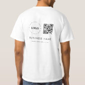 Custom Business Company Logo QR Code Scan & Text   T-Shirt (Back)