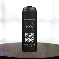 Custom Business Company Logo QR Code & Text Simple