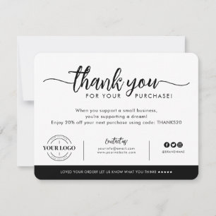 Custom Business Company Logo Thank You Purchase Invitation