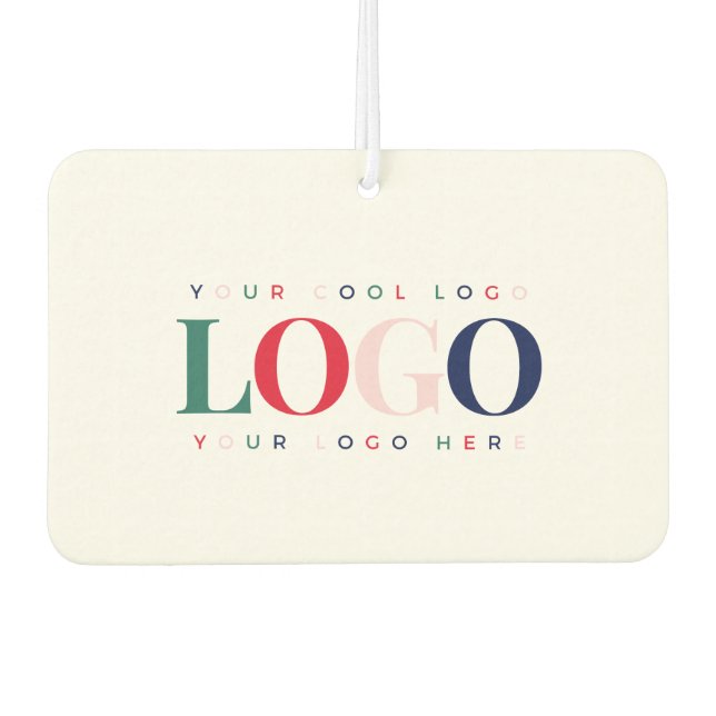 Custom Business Company Rectangle Logo Colourful Car Air Freshener (Front)