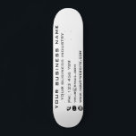 Custom Business Company Skateboard Promotional<br><div class="desc">Business Company Promotional Personalised - Modern Text - Name Professional or Personal Customisable Gift - Add Your Business Name - Company / Business Sector - Industry / Phone / E-mail / Website - Contact Information - Choose / Add Your Favourite Background and Text / Font / Colours - Resize and...</div>