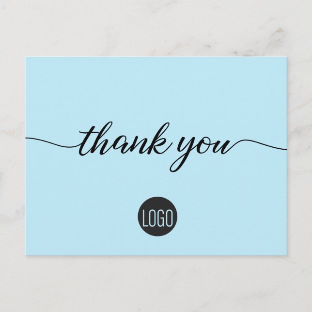 Custom Business Customer Appreciation Blue Postcard (Front)