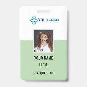 Custom Business Employee Badge ID Photo & Logo