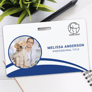 Custom Business Employee Photo Bar Code Logo Name ID Badge