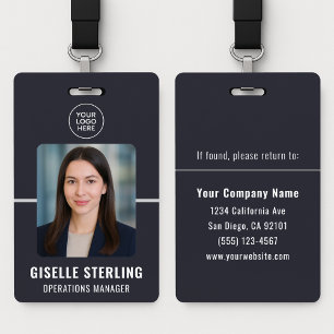 Custom Business Employee Photo Name Tag ID ID Badge