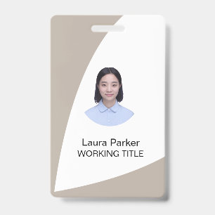 Custom Business Employee Photo Tex Snuff Chocolate ID Badge