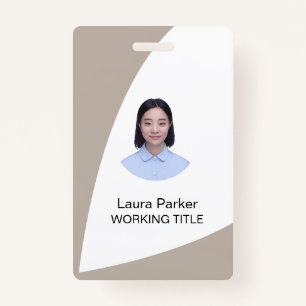 Custom Business Employee Photo Tex Snuff Chocolate ID Badge