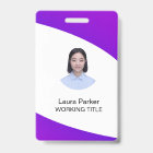 Custom Business Employee Photo Text Purple