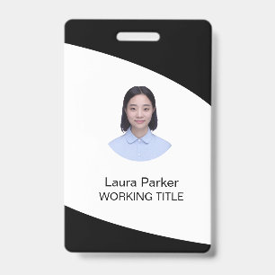 Custom Business Employee Photo Text Standard ID Badge