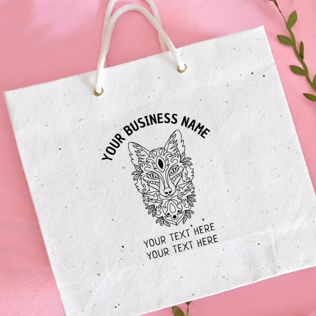 Custom Business, Fox Large  Rubber Stamp (Creator Uploaded)