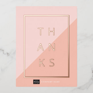 Custom Business Gold Foil Thank You Postcard