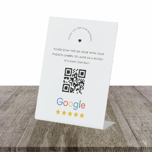 Custom Business Google Reviews QR Code Company Pedestal Sign