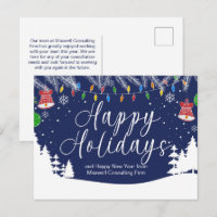 Custom Business Happy Holidays Festive Blue