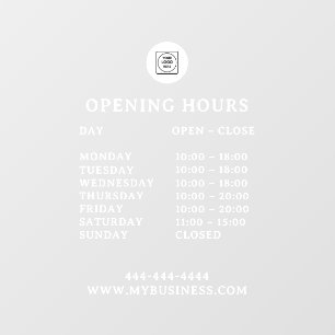 Custom Business Hours Logo AI+ door sign