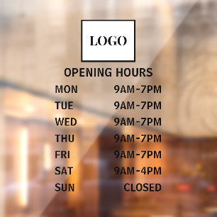 Custom Business Hours Window Sign