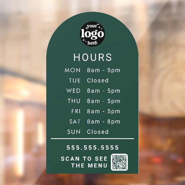 Custom Business Hours With Store Logo And QR Code (Sheet 2)