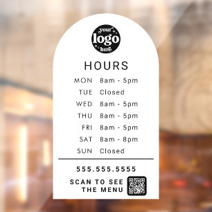Custom Business Hours With Store Logo And QR Code