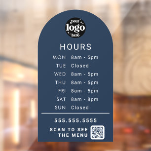 Custom Business Hours With Store Logo And QR Code