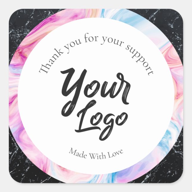 Custom business label black and colorable marble (Front)