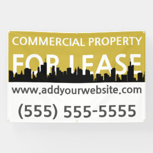 Custom Business Leasing Yard Sign Gold