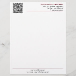 Custom Business Letterhead Template with QR Code